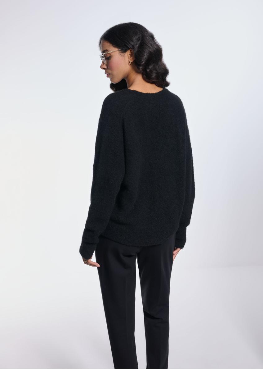 Czarny wełniany sweter damski SWEDT-0215-99(Z25)