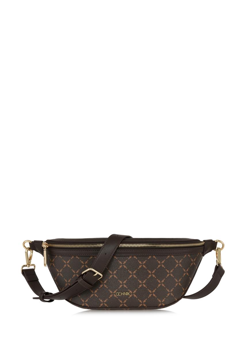 Brązowa nerka z monogramem TOREC-0981A-89(Z25)