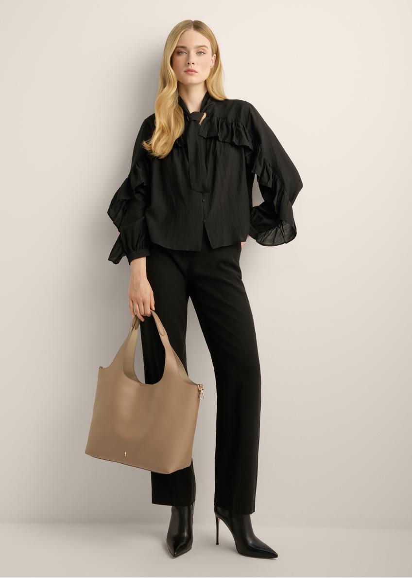 Beżowa torebka shopper damska TOREC-1259-1B(Z26)