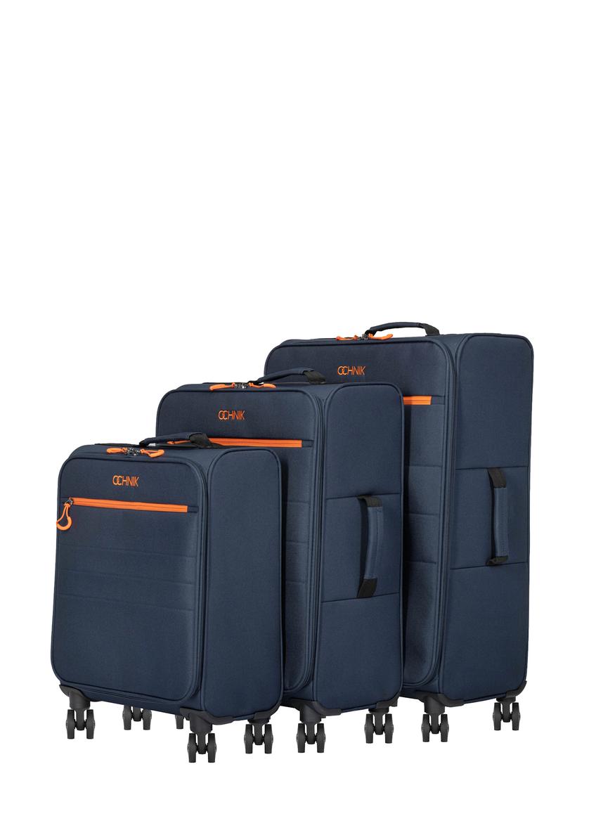 Komplet walizek na kółkach 19"/24"/28" WALNY-0045-7D(W26) - widok produktu z przodu, na białym tle. 