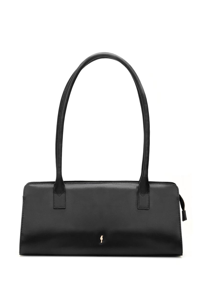 Czarna skórzana podłużna torebka damska TORES-1259-99(W26)
