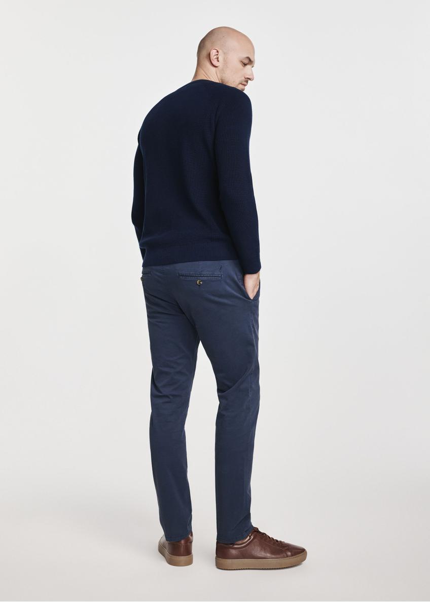 Granatowy sweter męski bawełniany SWEMT-0166-68(W25)