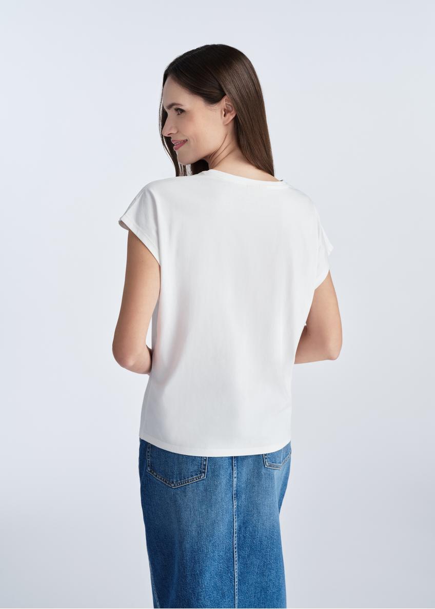 Bawełniany T-shirt damski z nadrukiem TSHDT-0140-12(W25)