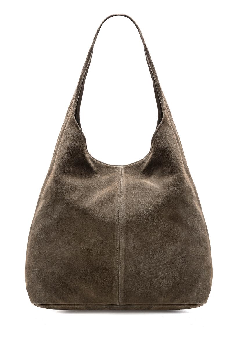 Zamszowa shopperka damska khaki TORES-1177-57(Z25)