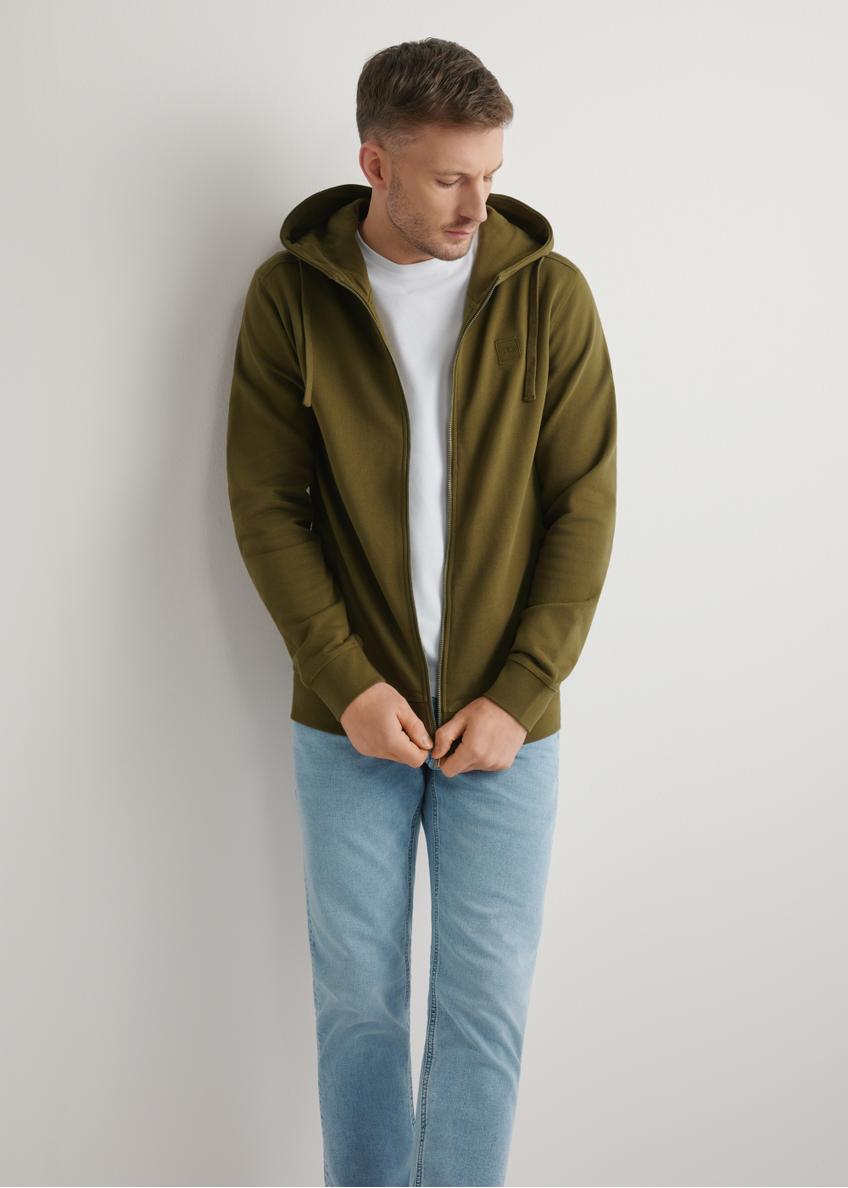 Bluza męska z suwakiem w kolorze khaki BLZMT-0078-8D(W26)