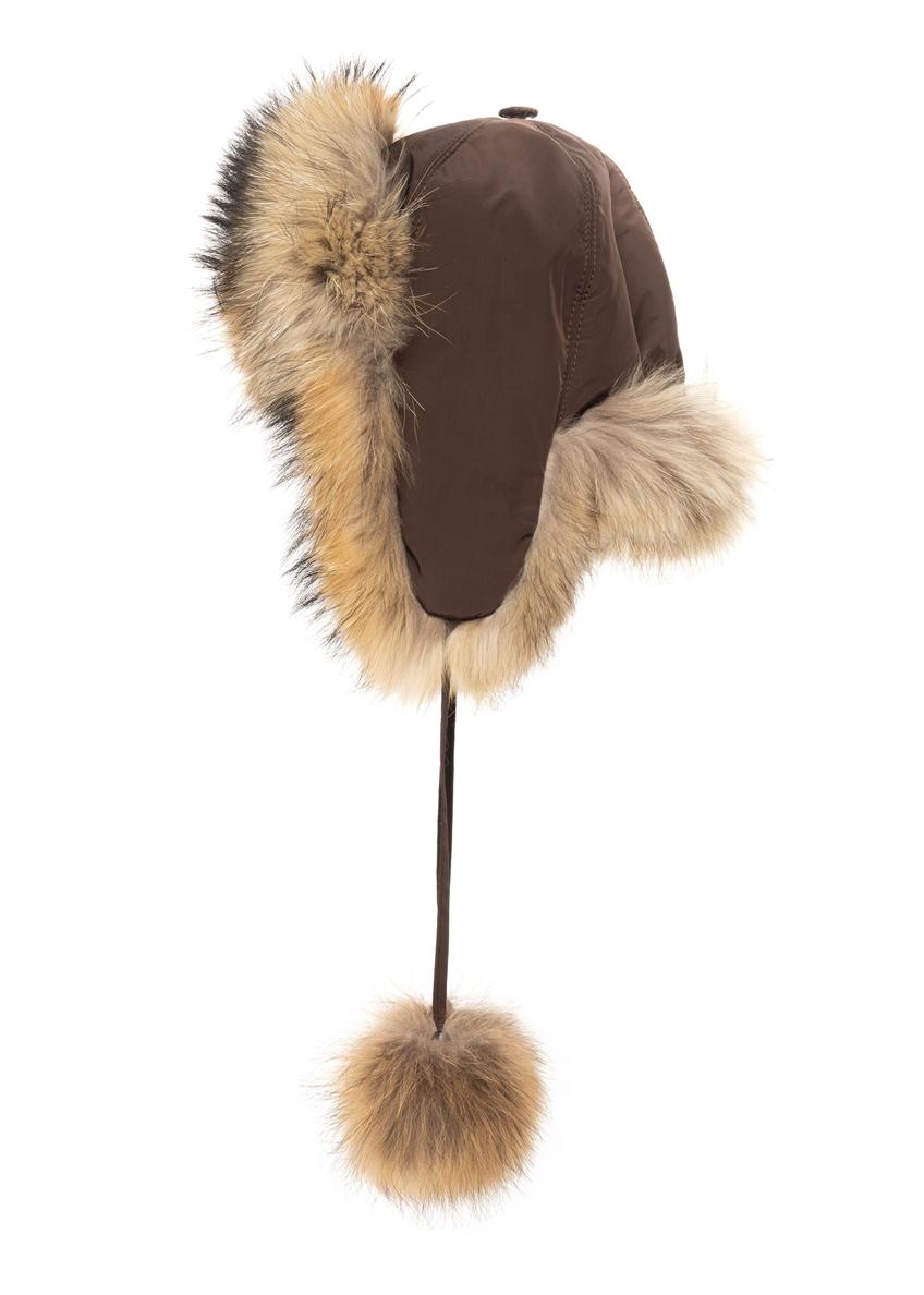 Czapka damska z futrem naturalnym z jenota CZADF-0048-1I(Z26)
