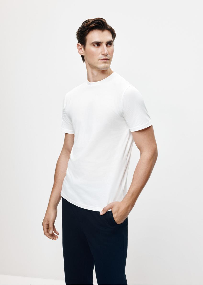 Biały bawełniany t-shirt męski TSHMT-0108-11(Z25)
