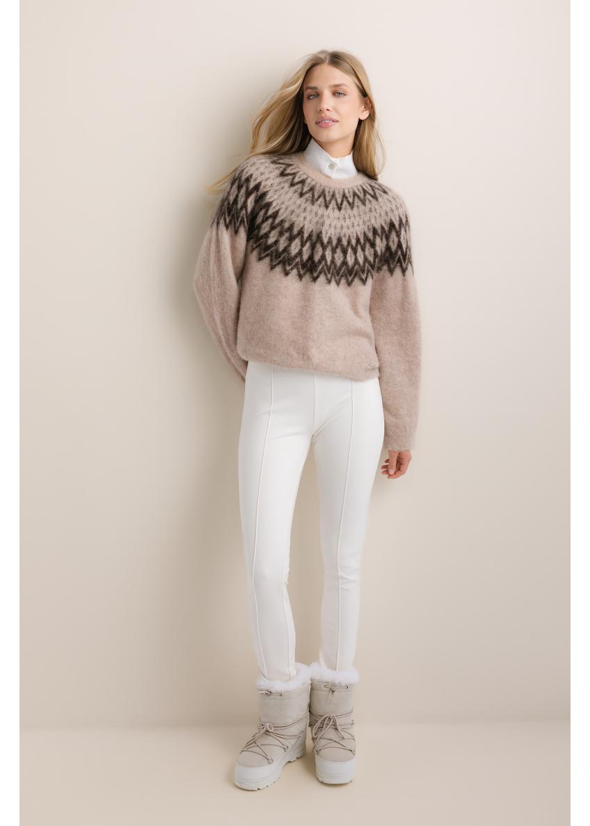 Sweter damski w kolorze chłodnego beżu z wełną SWEDT-0284-1J(Z26)