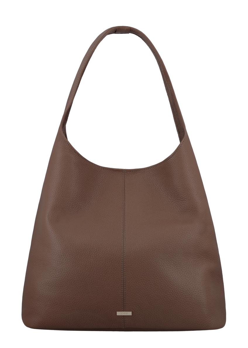 Brązowa skórzana torebka shopper TORES-1372-1K(Z26)