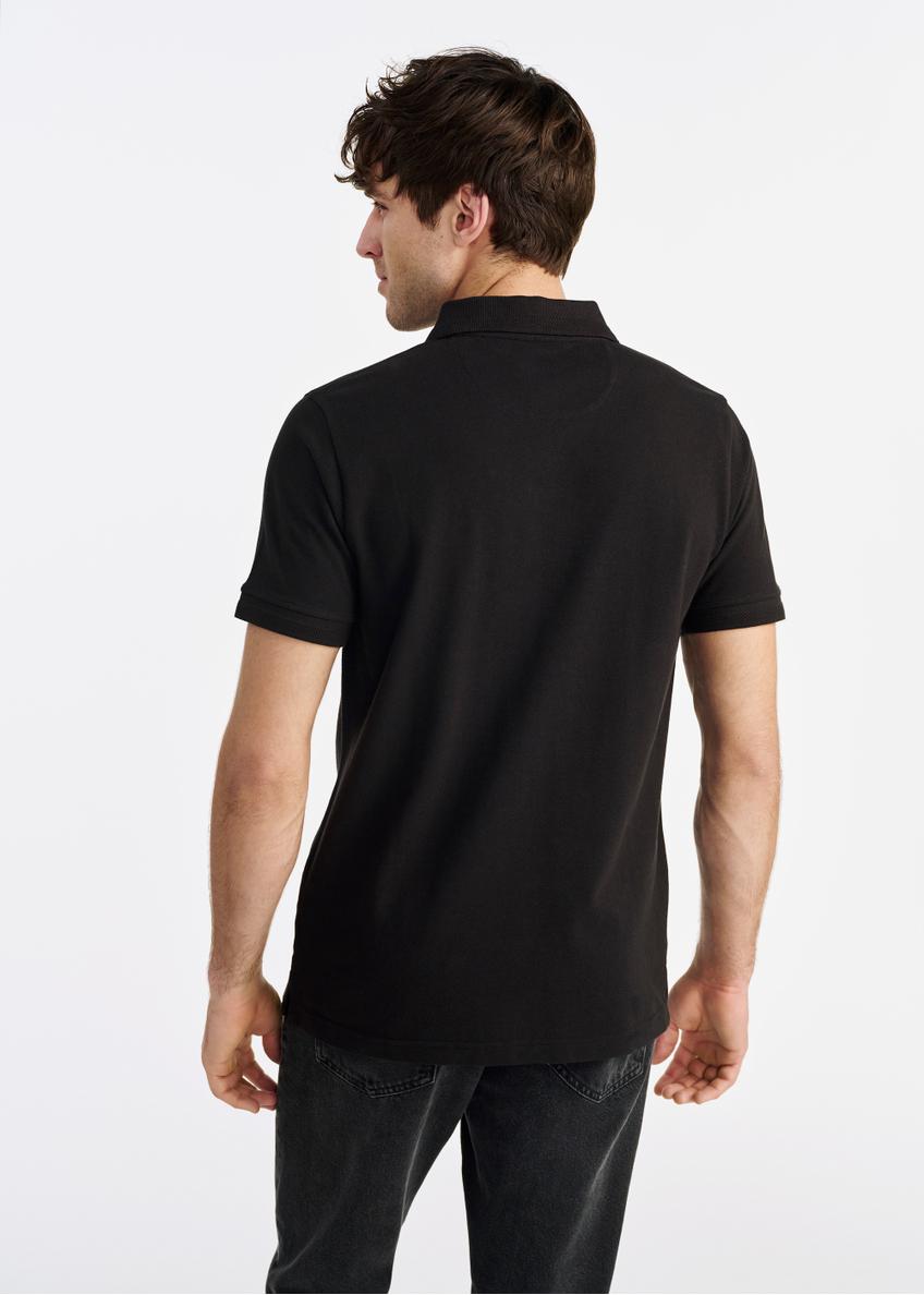 Czarna koszulka polo męska POLMT-0078-99(W25)