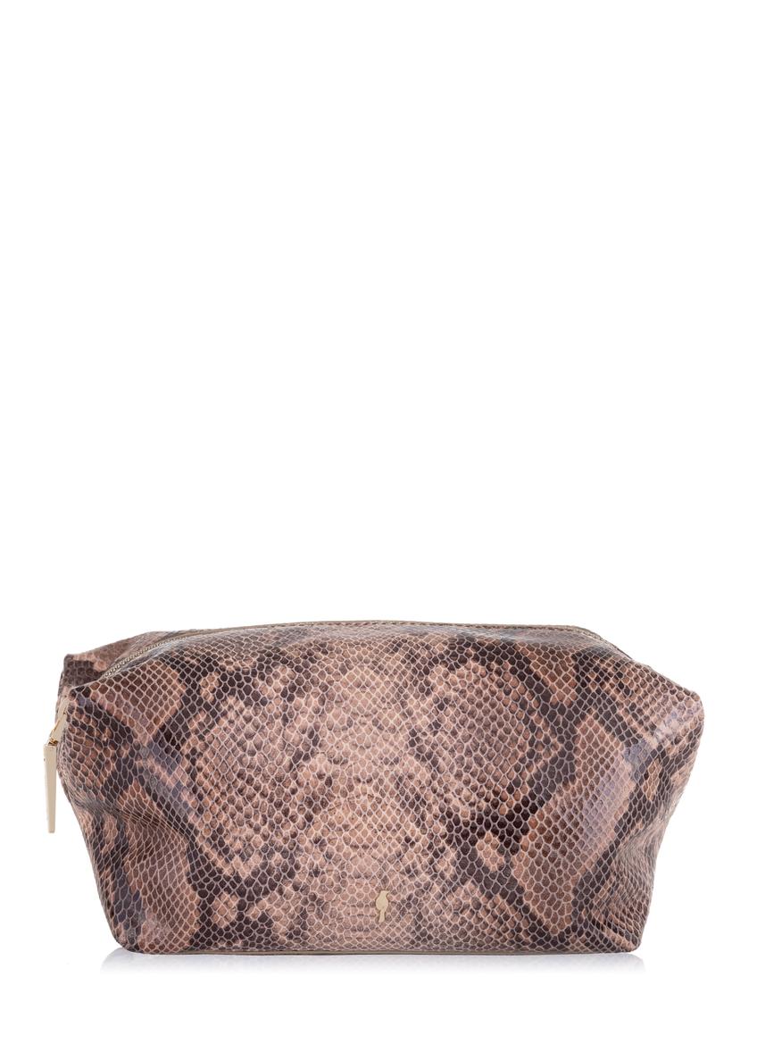 Czarna skórzana kosmetyczka damska croco PORES-0843-31(W23)-08