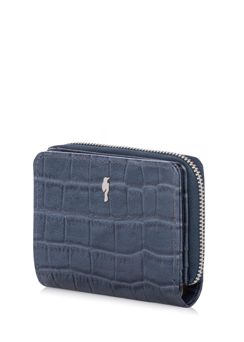 Granatowy portfel damski croco PORES-0888-7D(W26)