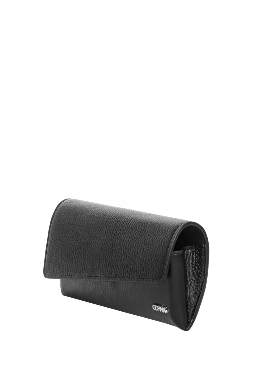 Czarne skórzane etui na okulary PORES-1014R-9I(Z26)