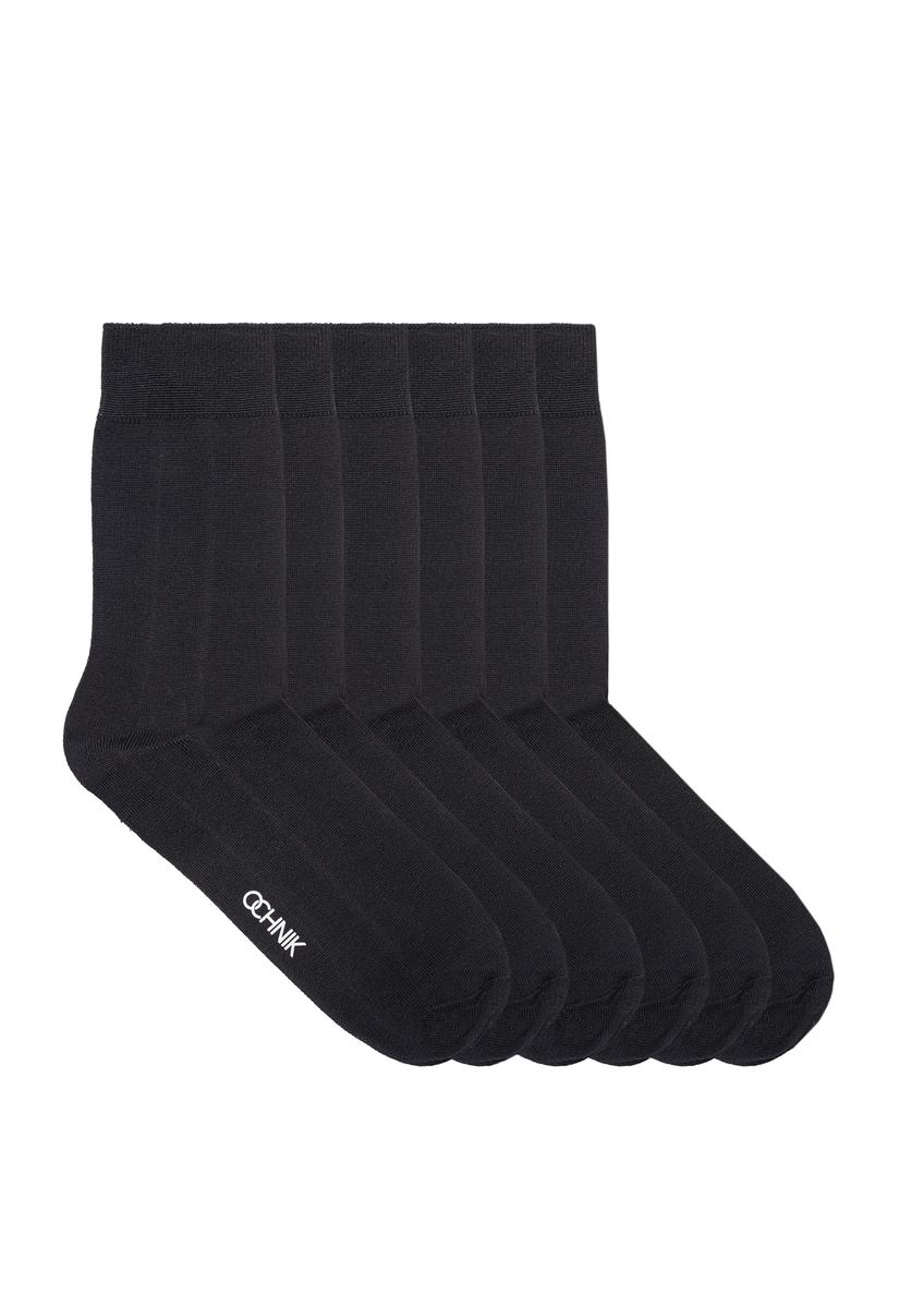 Zestaw długich czarnych skarpet męskich ZESMT-0050-99(W25)-01