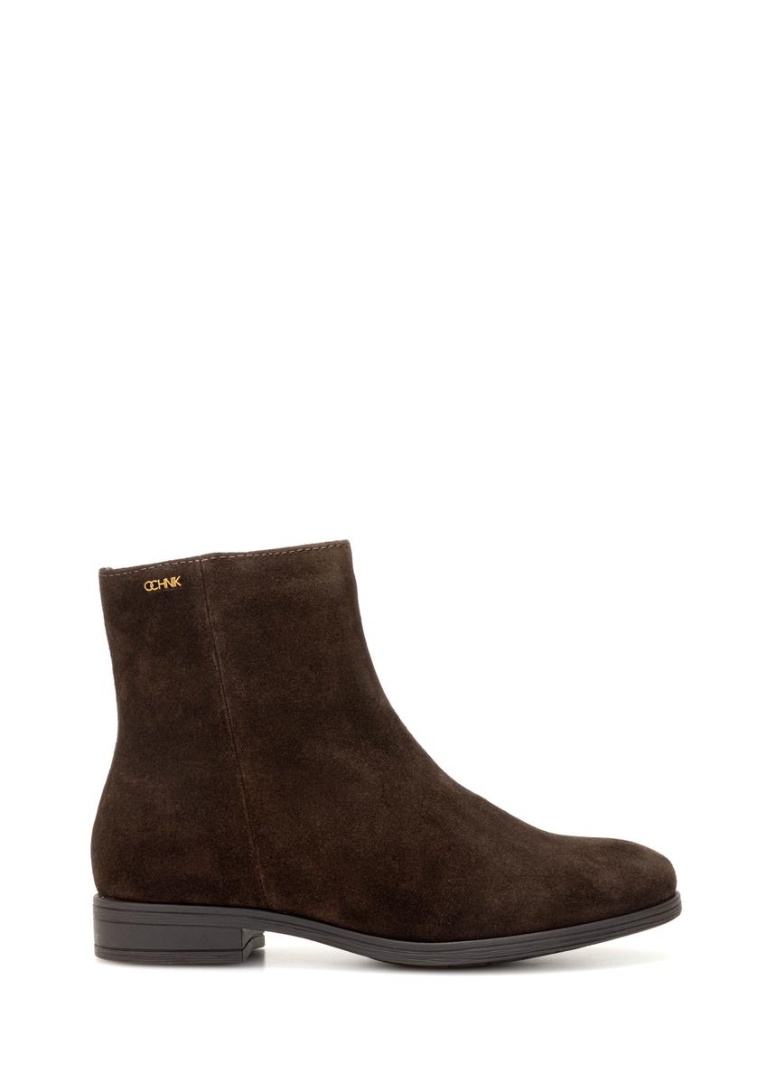 Brązowe skórzane botki damskie BUTYD-1193-89(Z25)