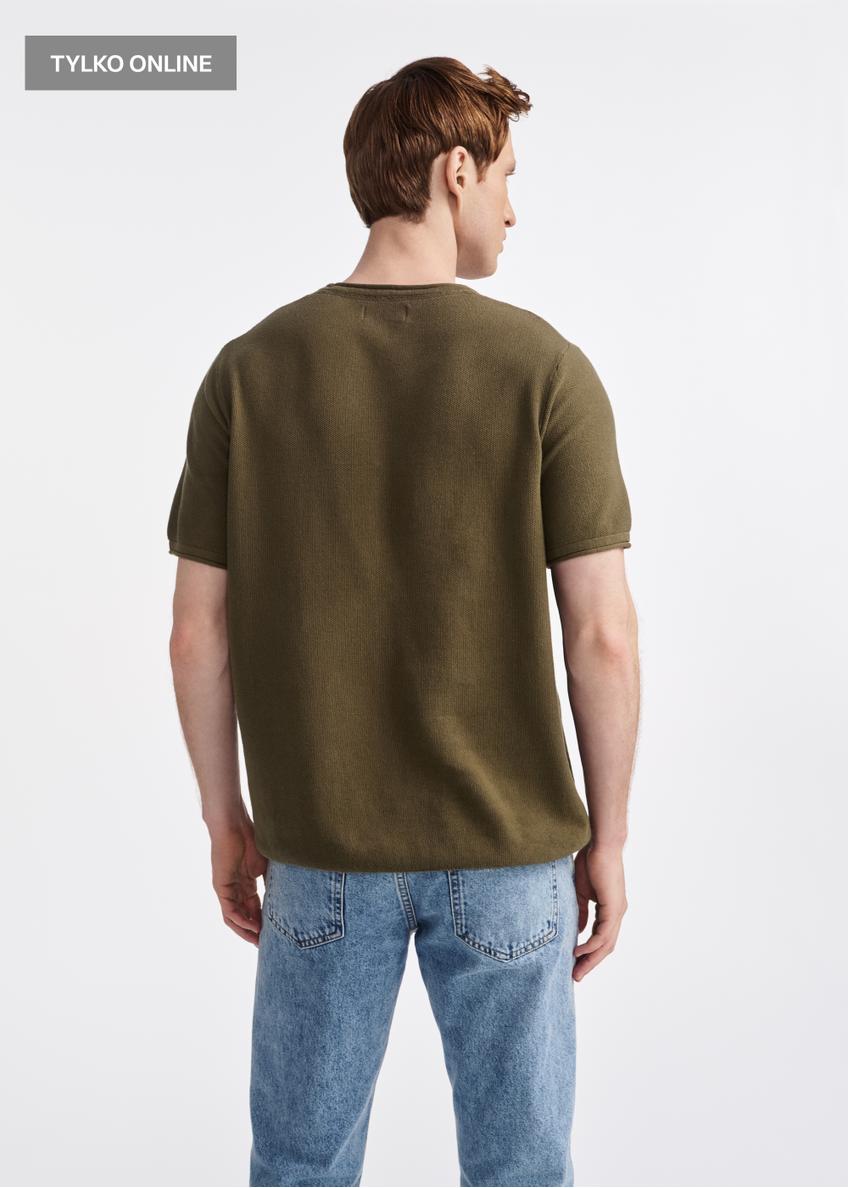 Bawełniany przewiewny t-shirt męski TSHMT-0122-55(W25)