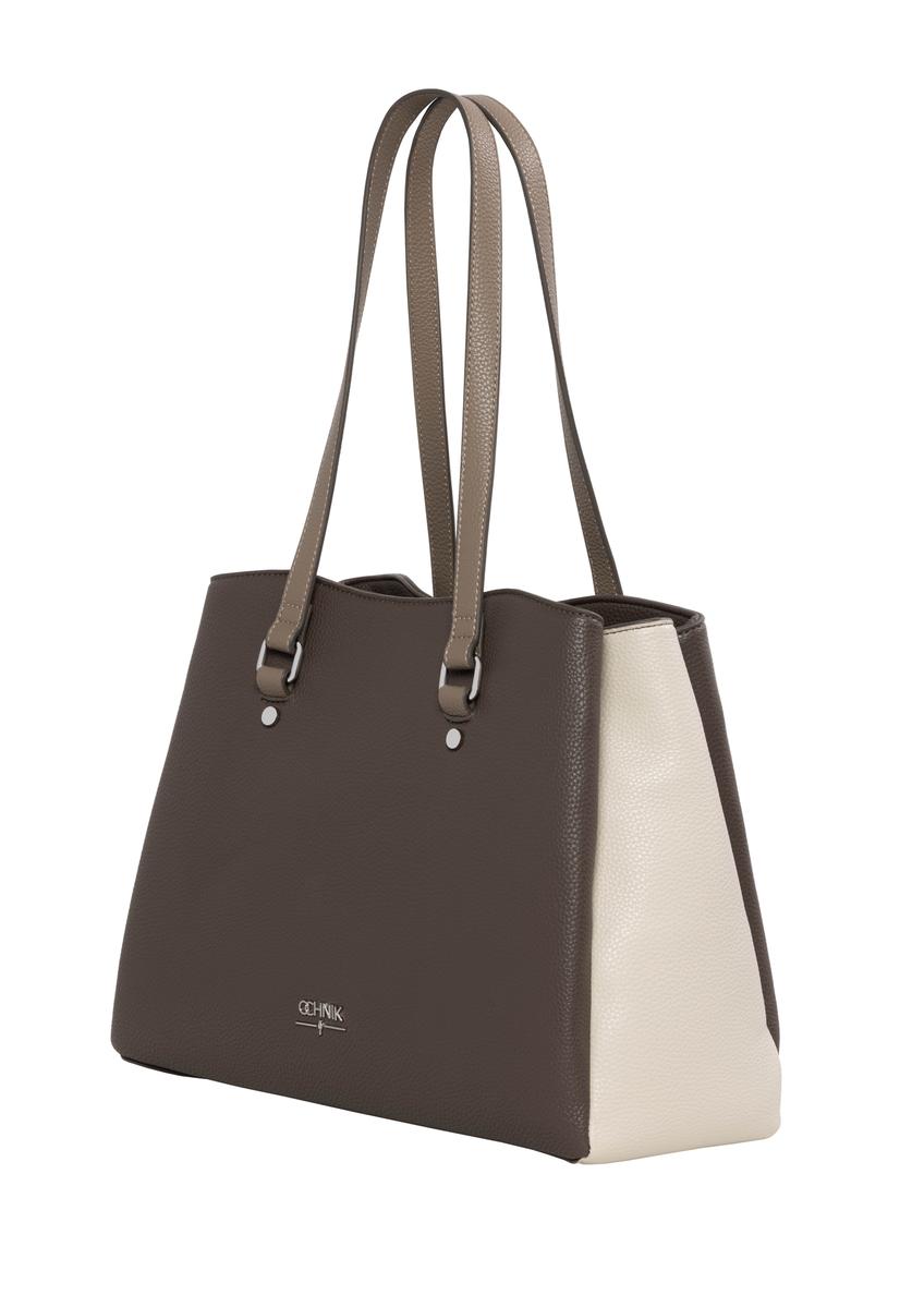 Torebka shopper w kolorze chłodnego beżu TOREC-1260-1K(Z26)