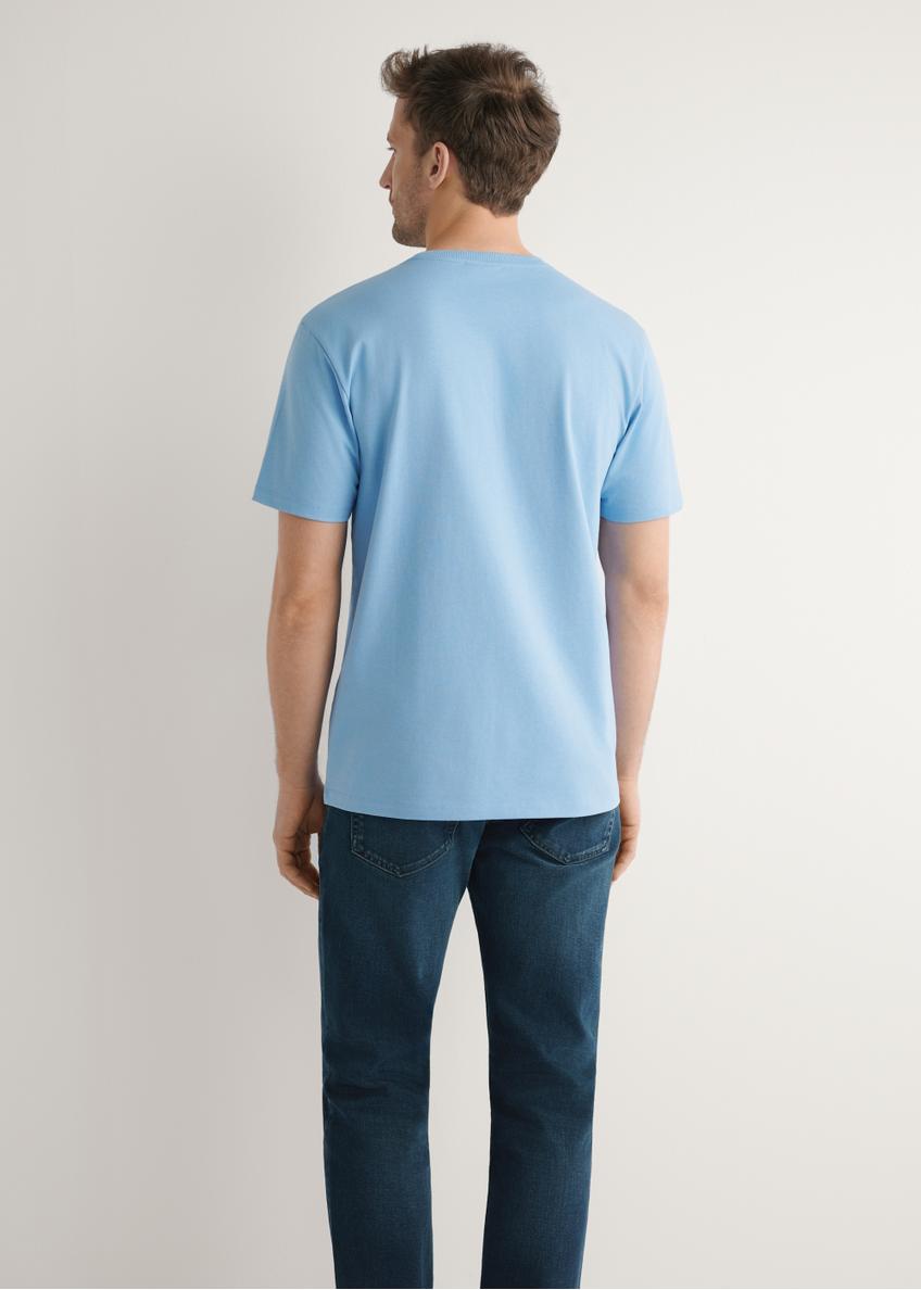 Niebieski T-shirt męski TSHMT-0120-7B(Z26)