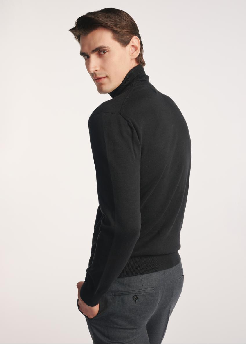 Czarny sweter męski z golfem SWEMT-0095B-99(Z26)
