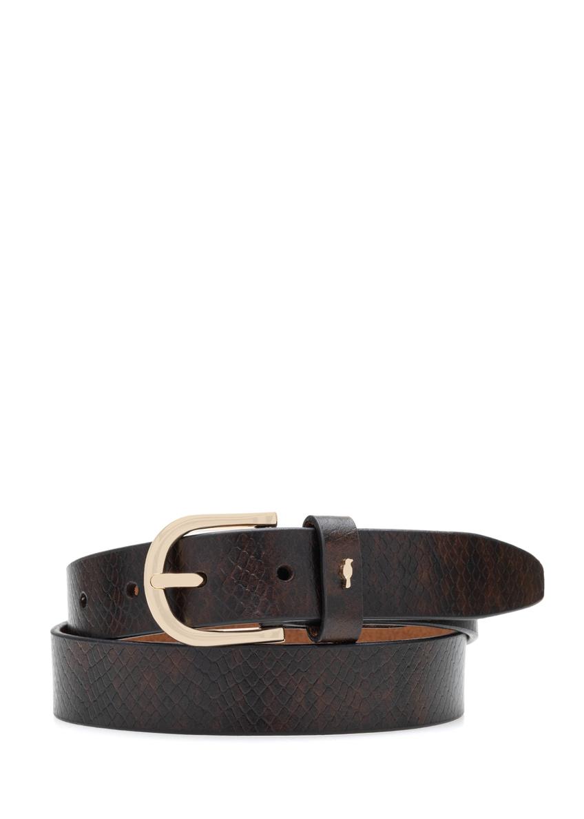 Brązowy skórzany pasek damski PASDS-0333-90(Z25)
