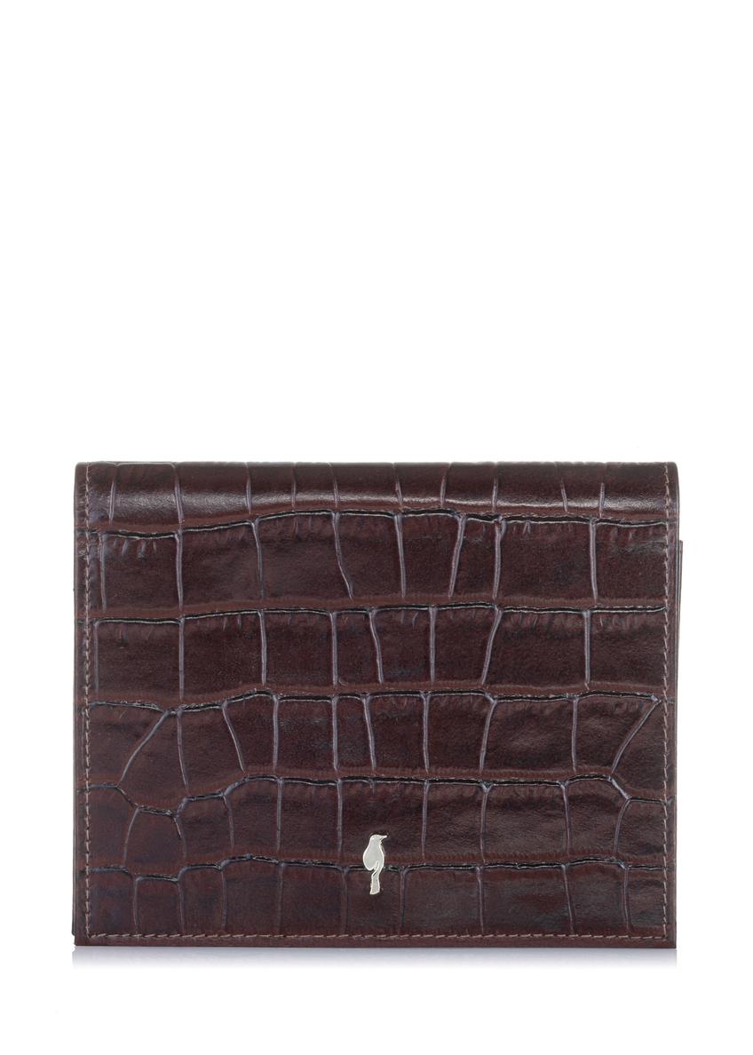 Mały brązowy portfel damski croco PORES-0846-89(W23)-07