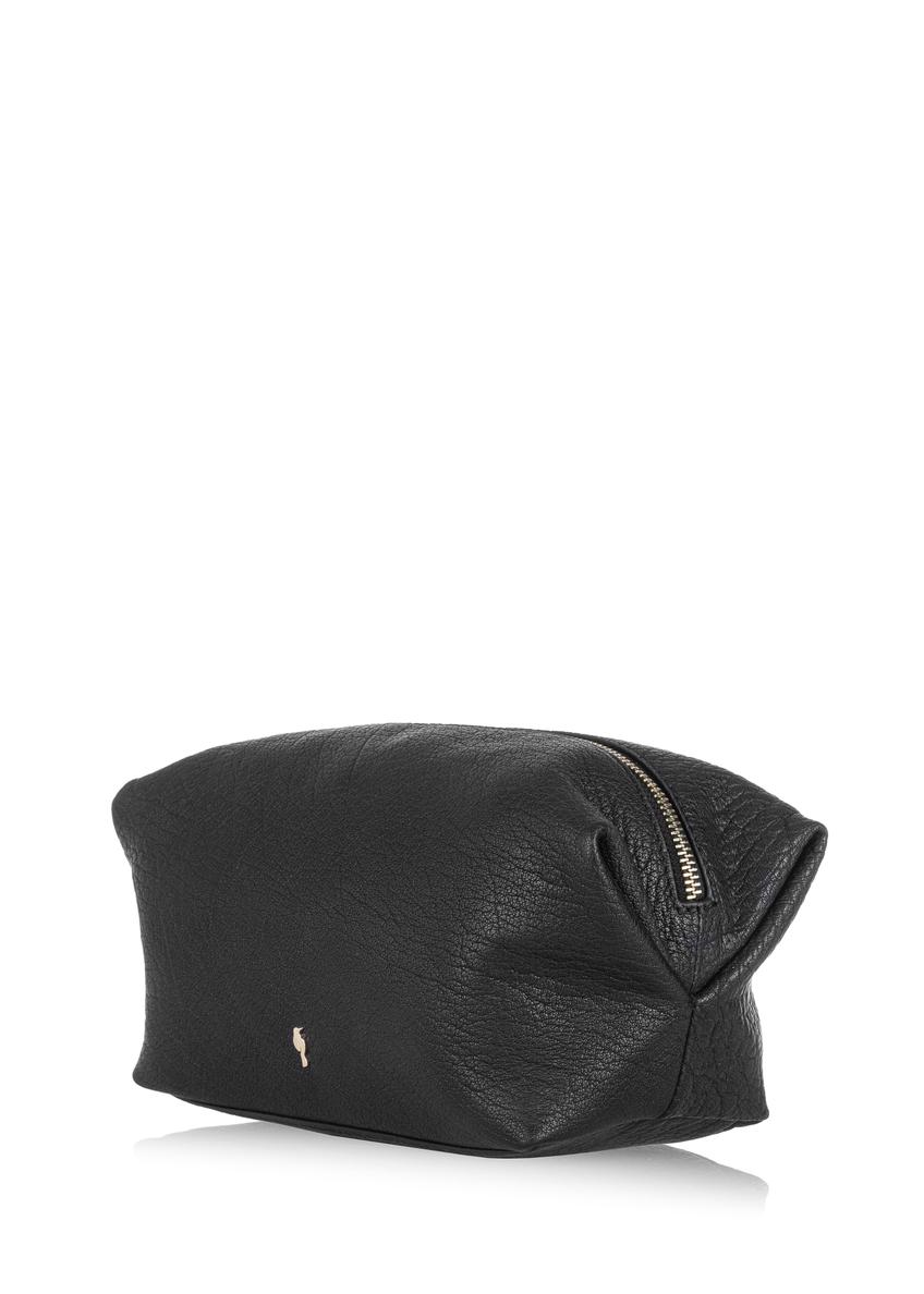 Czarna skórzana kosmetyczka damska PORES-0857-99(W23)