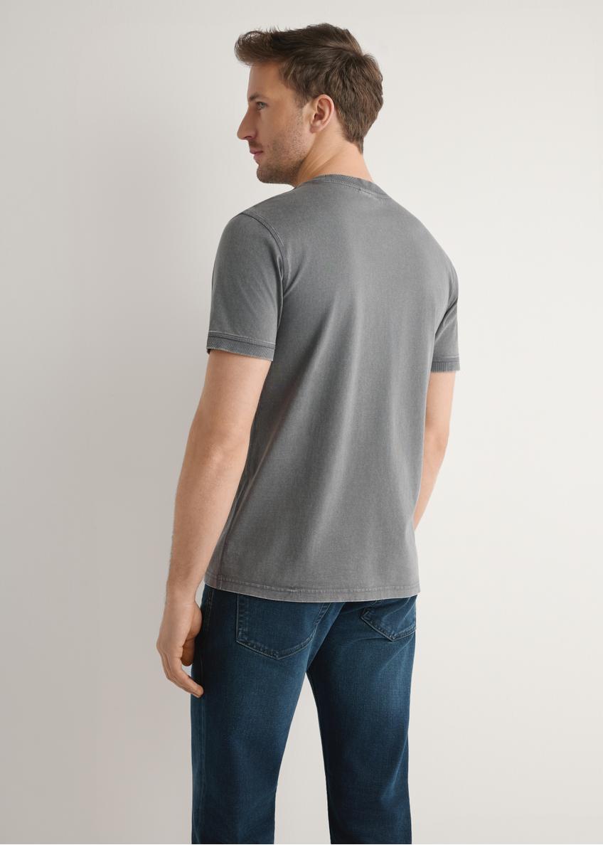 Bawełniany grafitowy t-shirt męski TSHMT-0141-9D(W26)