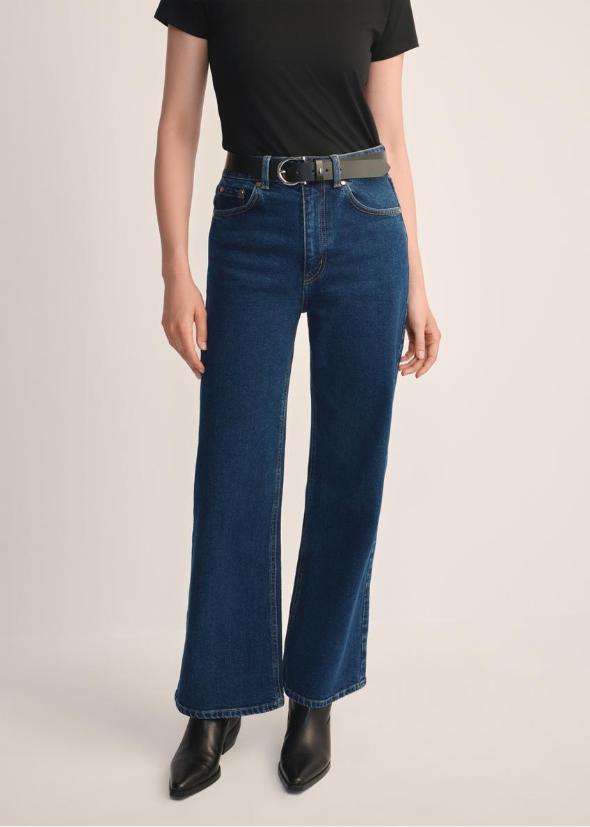 Granatowe jeansowe spodnie damskie JEADT-0013-7E(Z26)