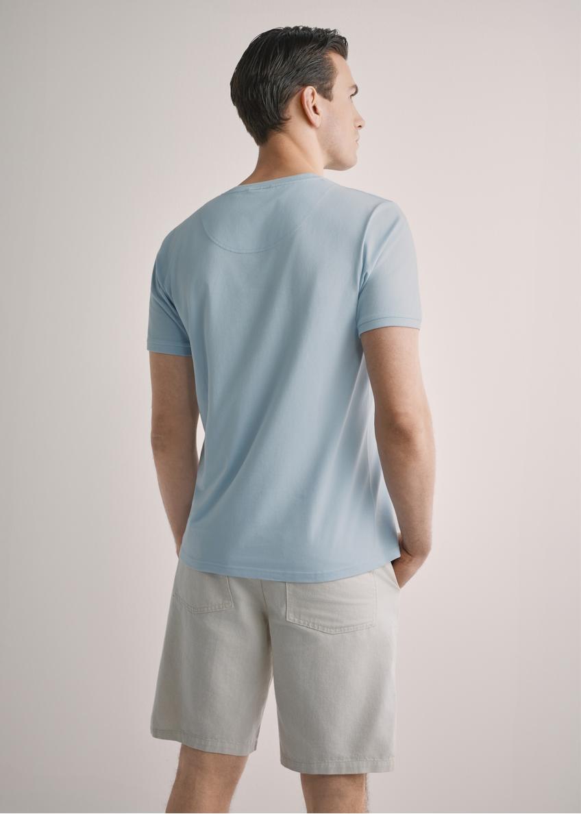 Niebieski bawełniany T-shirt męski TSHMT-0088-7A(W26)