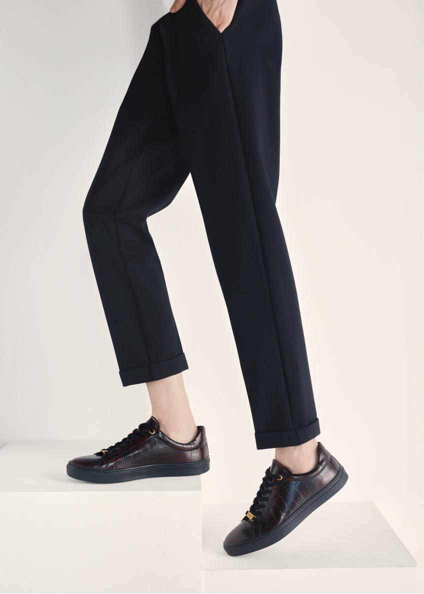 Skórzane buty damskie w kolorze bordowym BUTYD-1188-09(Z25)