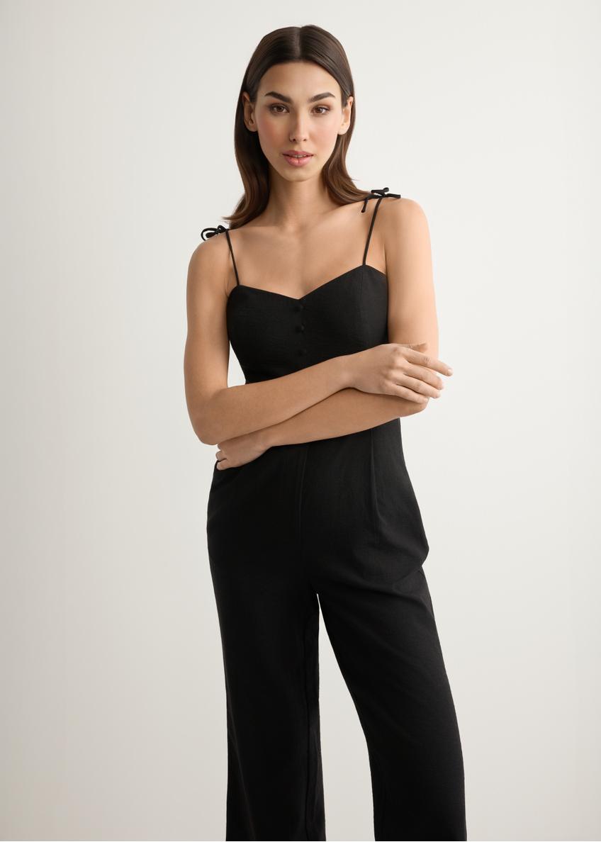 Czarny kombinezon damski KOBDT-0011-99(W26)