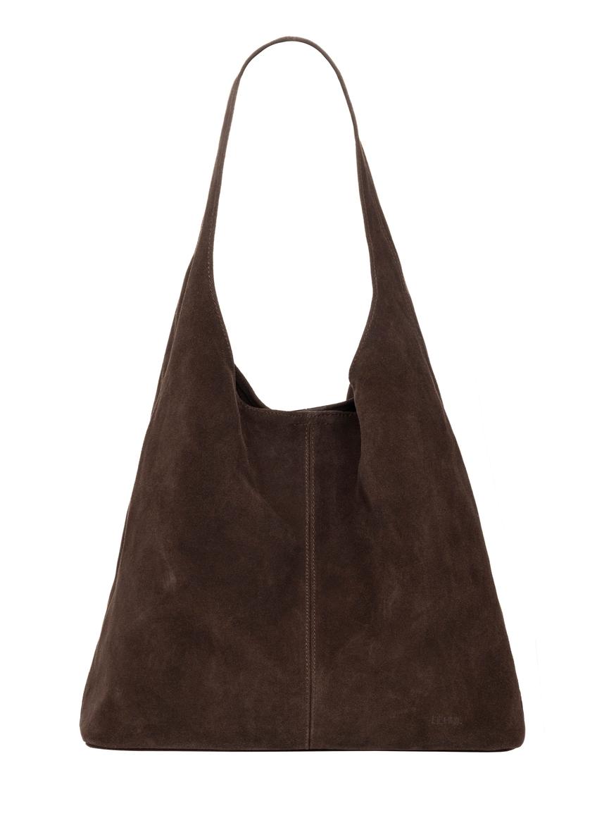 Brązowa zamszowa torebka shopper TORES-1403-1H(Z26)