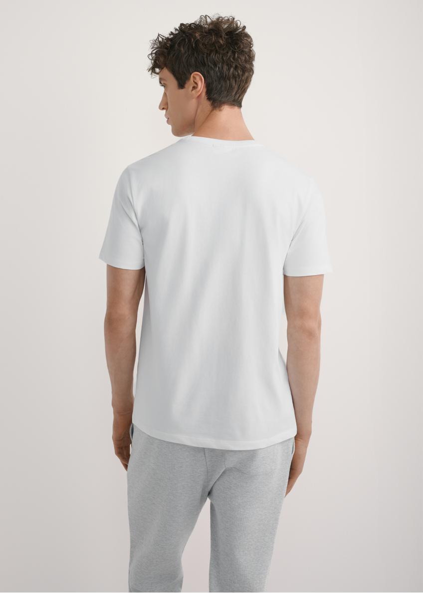 Biały T-shirt męski TSHMT-0137-0A(W26)
