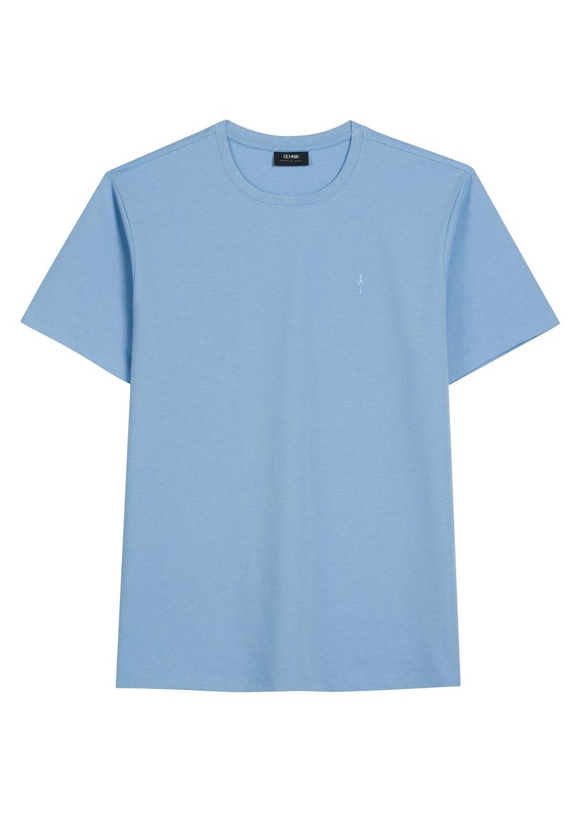 Niebieski T-shirt męski TSHMT-0120-7B(Z26)