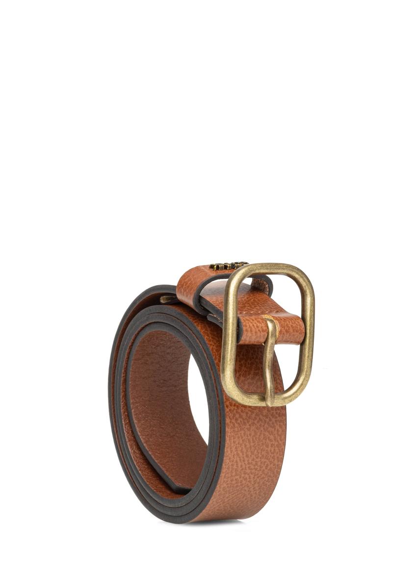 Skórzany pasek damski w kolorze koniaku PASDS-0335-1F(W26)