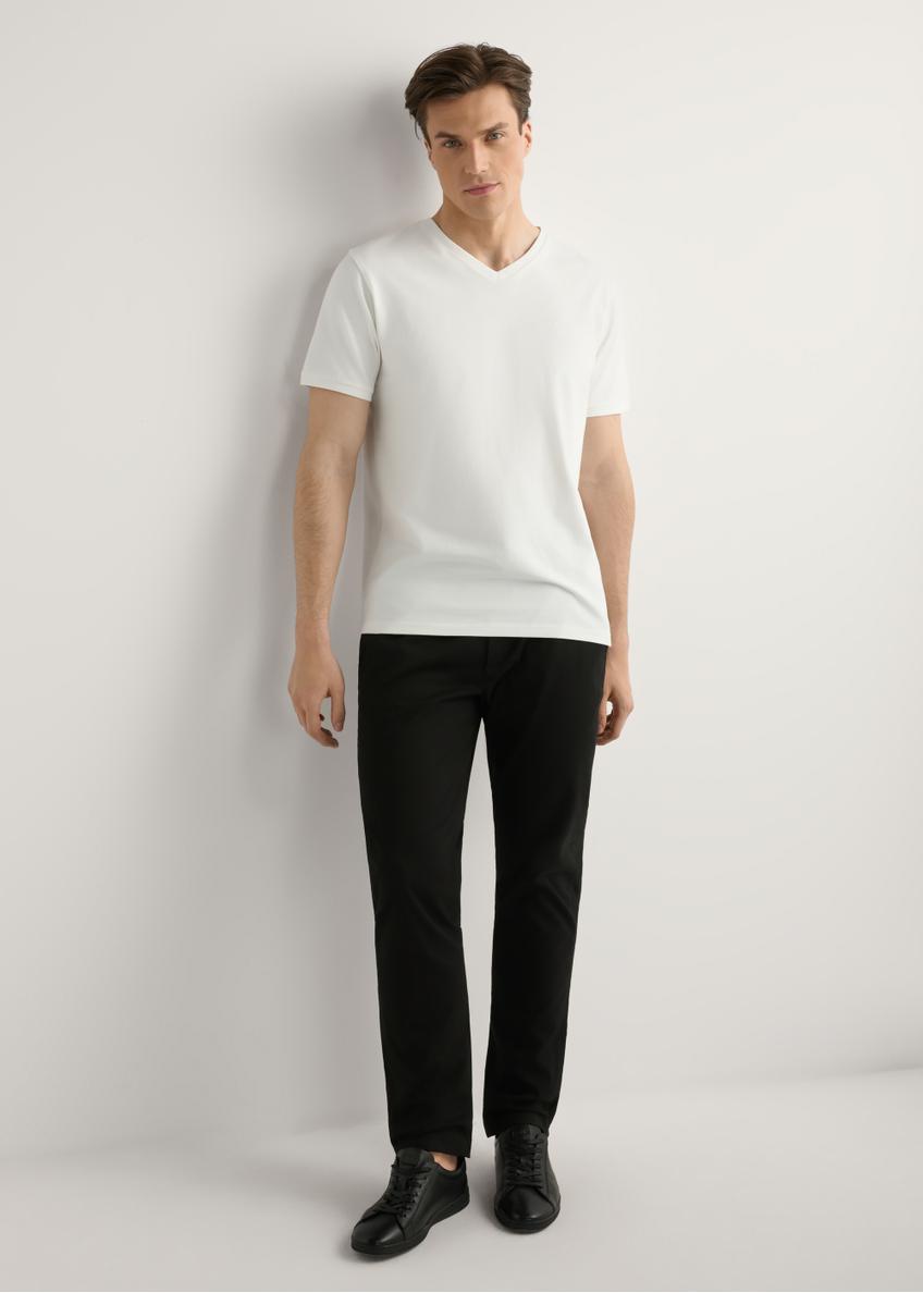 Biały bawełniany T-shirt męski TSHMT-0088-0B(W26)