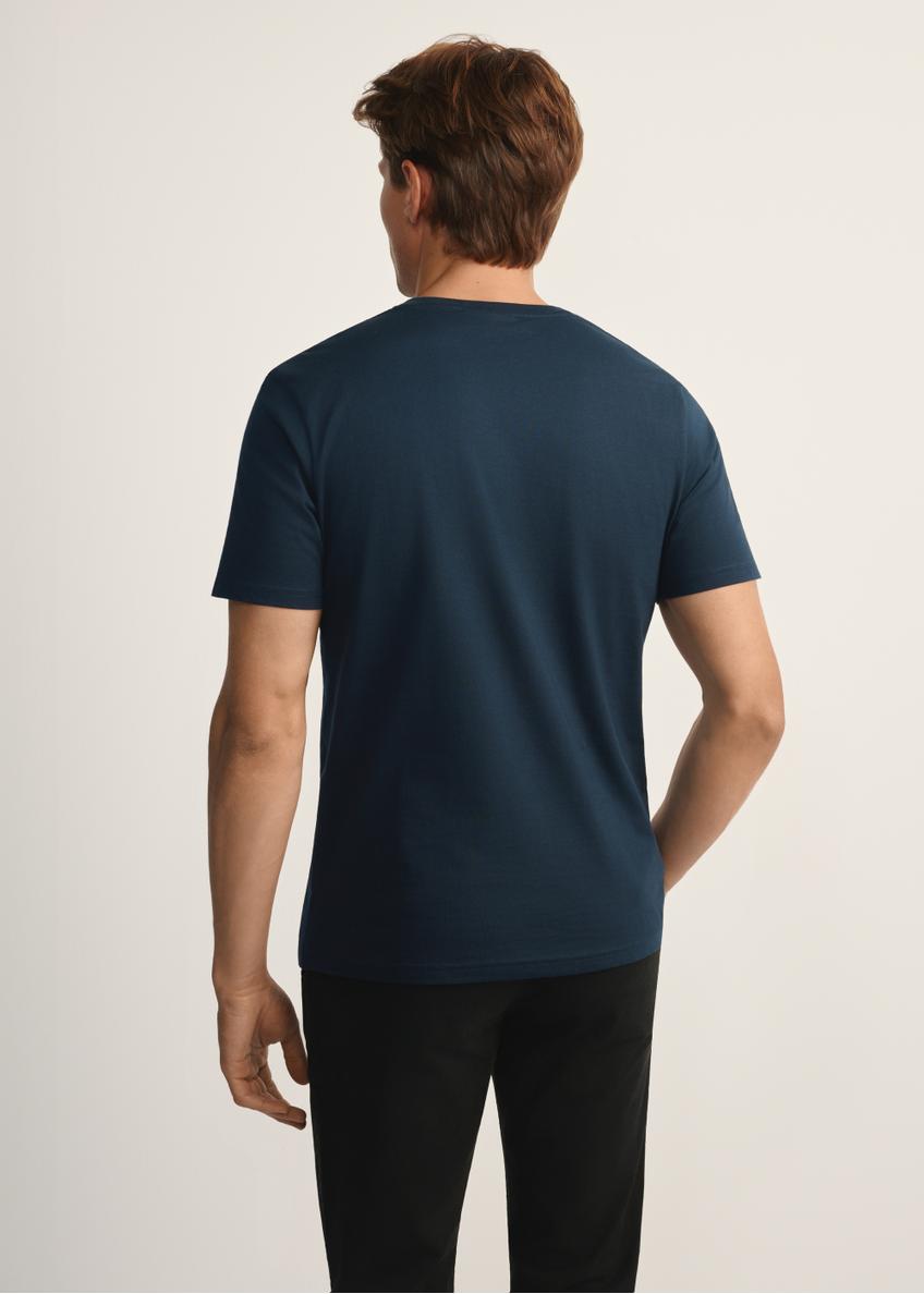 Granatowy bawełniany t-shirt męski TSHMT-0108-68(Z25)