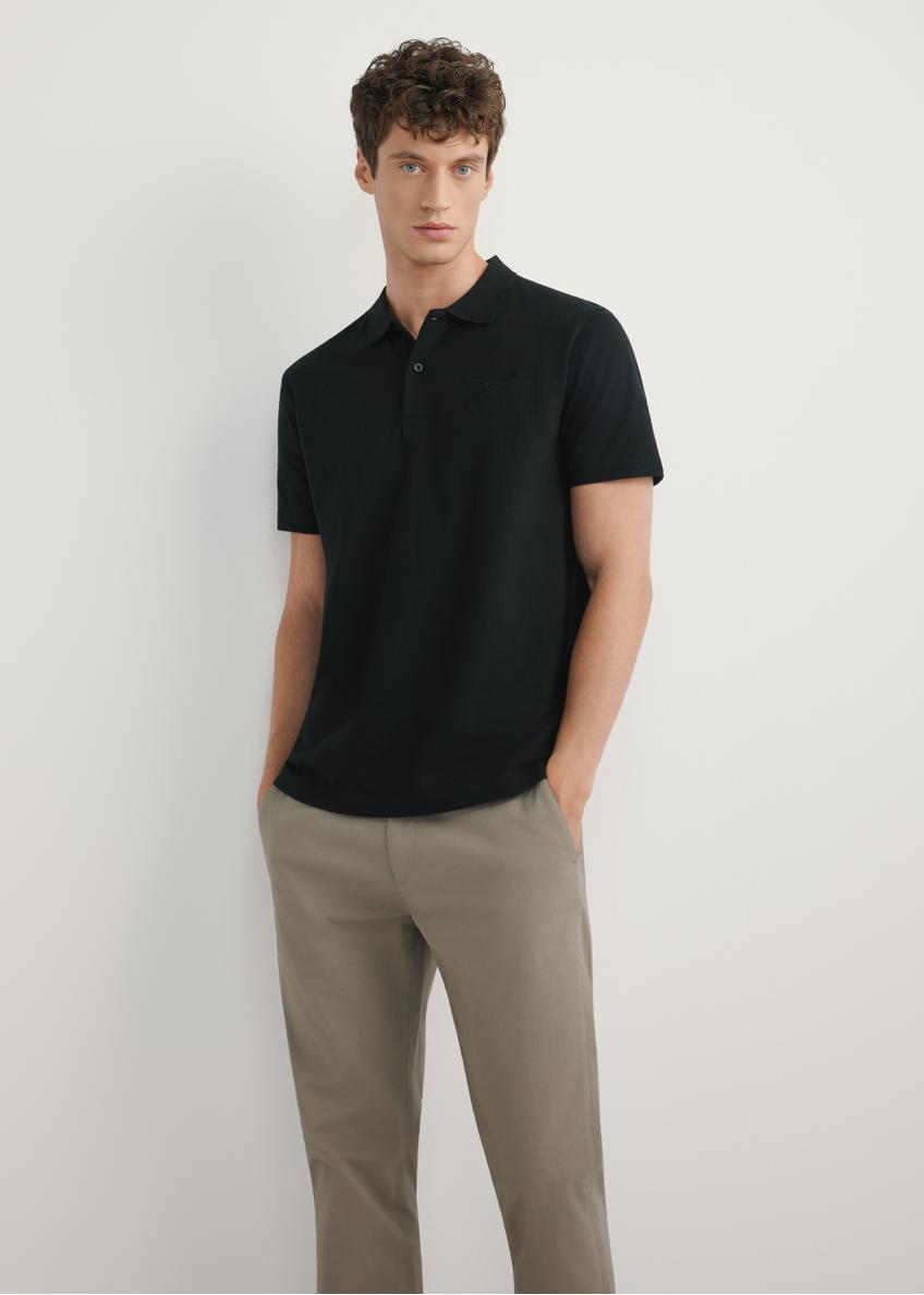 Czarna koszulka polo męska POLMT-0084-99(W26)