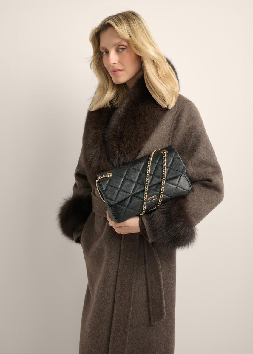 Elegancka czarna torebka damska na ramię TORES-1399-9P(Z26)