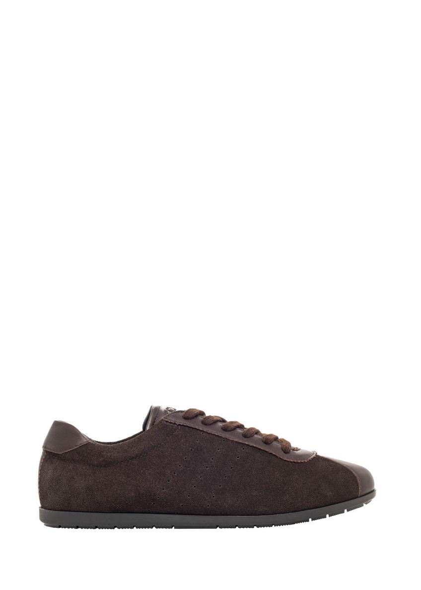 Ciemnobrązowe skórzane sneakersy damskie BUTYD-1293-1I(Z26)