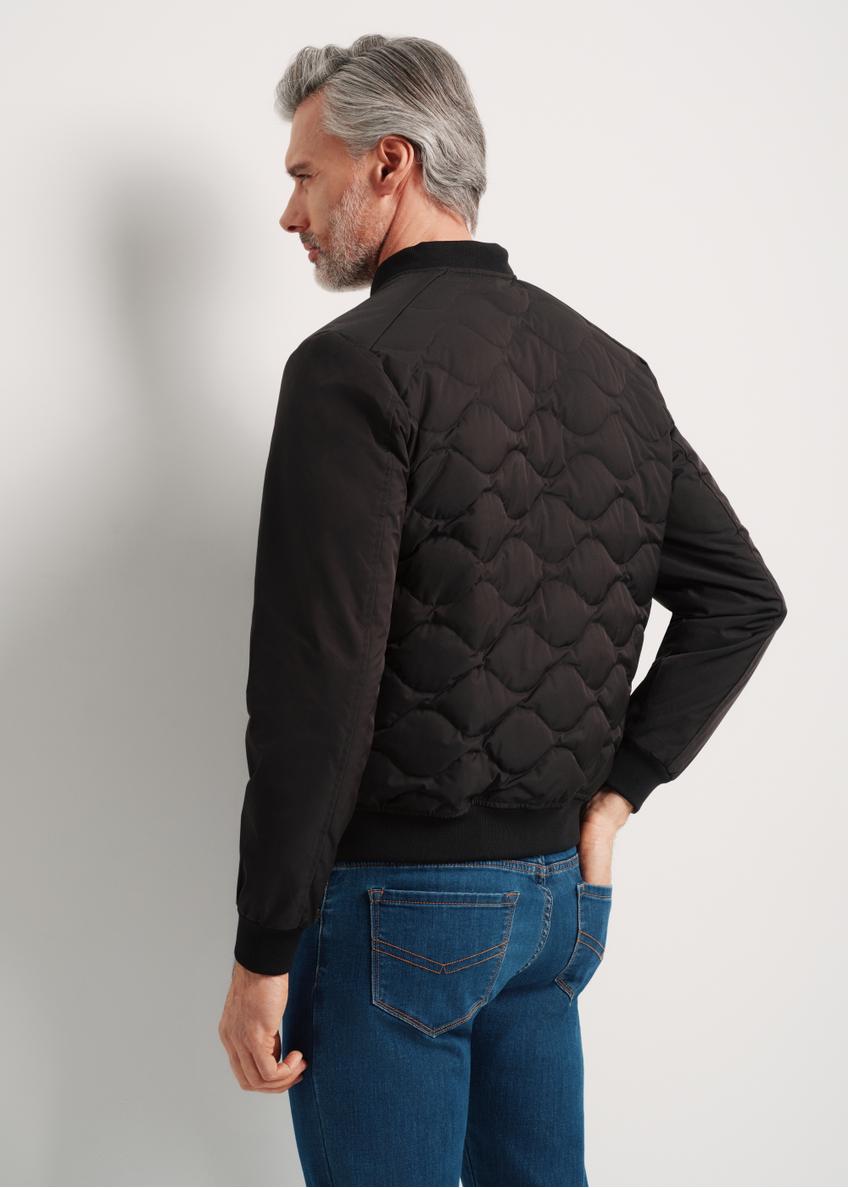 Czarna pikowana kurtka bomber męska KURMT-0328-99(W24)