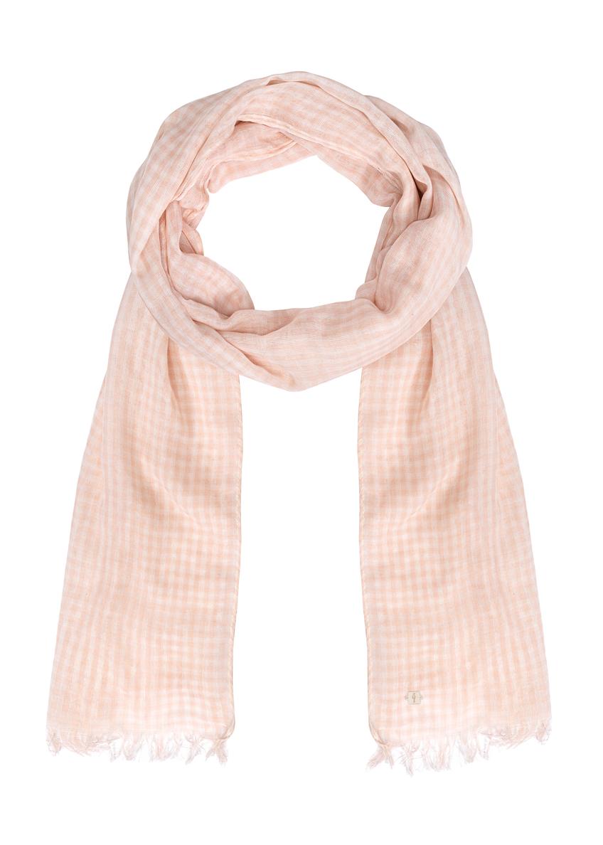 Szalik w różowo-białą kratkę SZADT-0199-34(W25)