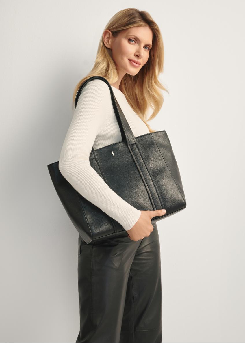 Czarna torebka damska shopper TOREC-1133-99(W26)