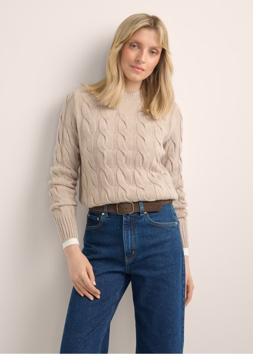 Sweter damski z ozdobnym splotem SWEDT-0210-1J(Z26)