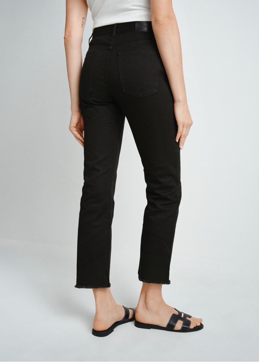 Czarne spodnie jeansowe damskie SPODT-0078-99(W24)