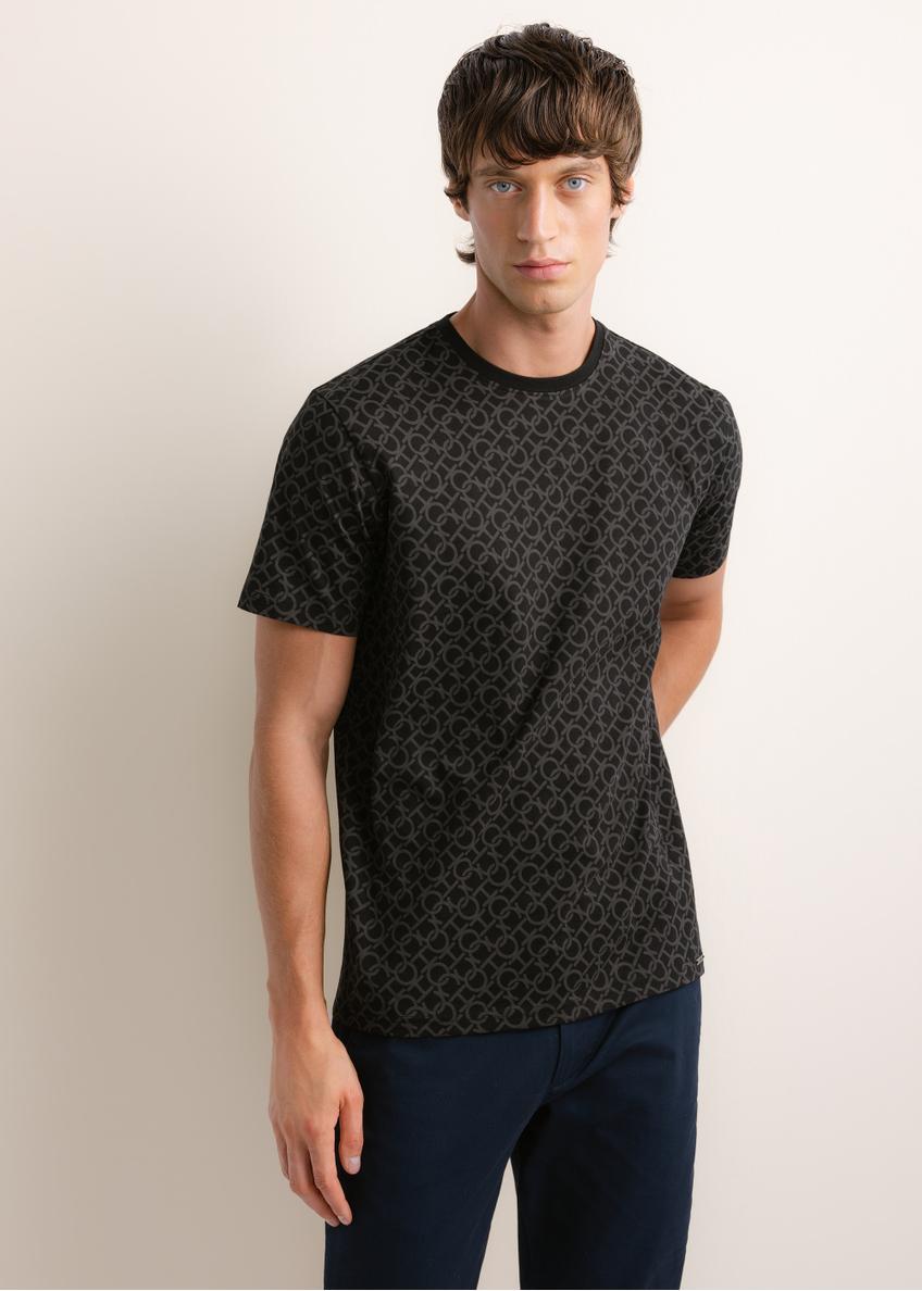 Bawełniany T-shirt męski w monogram TSHMT-0163-99(Z26)
