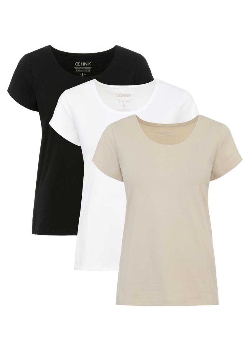 Trójpak T-shirtów damskich basic ZESDT-0024-15(KS)